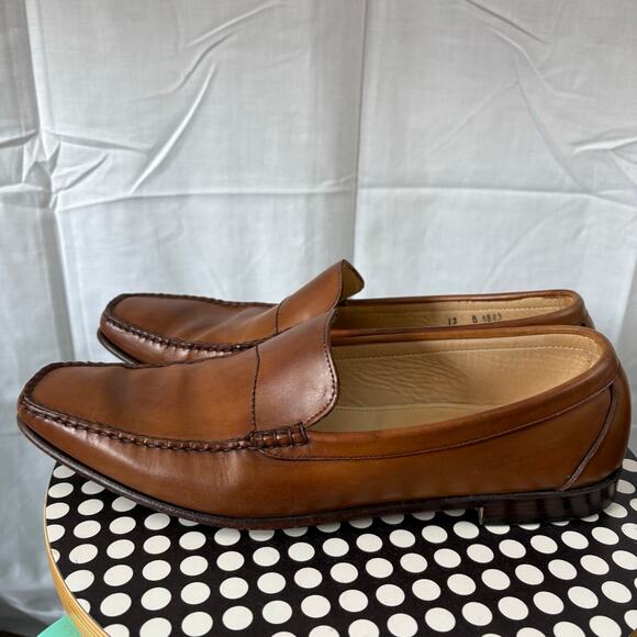Allen Edmonds CAMPBELL Mens Brown Leather Loafers Size 12 B Dress Shoes Tan - Picture 8 of 8
